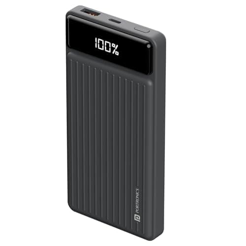 Portronics Luxcell B 10K 10000 mAh 22.5W Fast Charging Power Bank, Ultra Slim Power Bank with Mach USB-A Output, Type C PD Output, Type C Input, Wake ...