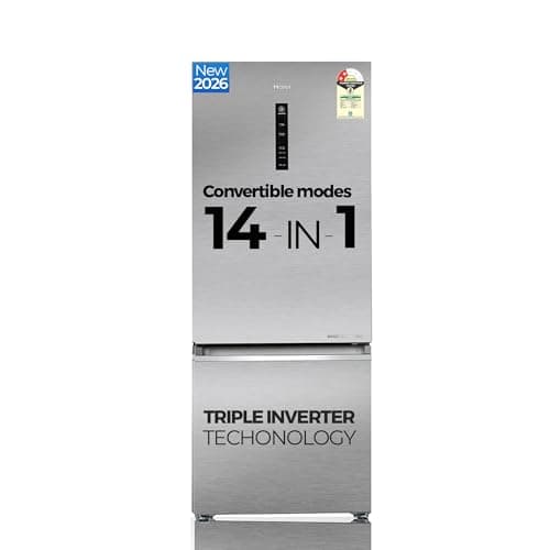 Haier 325 L 2 Star Frost Free Bottom Mount Double Door Refrigerator|Convertible 14-in-1|Jhukna Mat-Bottom Freezer|Digital Display Panel|Inverter|Twist...