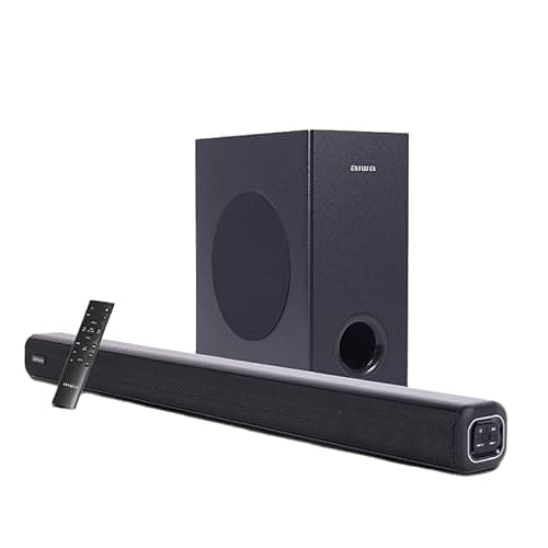 Aiwa Soundbar | Portable Soundbar with Powerful Bass, and Built-in Microphone | Kabuki - AW-SSB180 (Black)