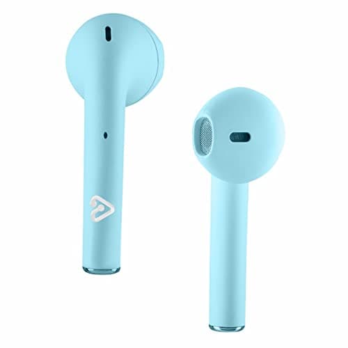 tunez Elements E10 True Wireless Earbuds with Bluetooth Version V5.2,Smart Touch Controls, Sweat and Waterproof, Voice Assistant, Type C Fast Charging (Light Blue)
