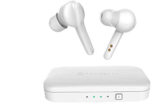 Nu Republic Jaxxbuds True Wireless Earphones with Bluetooth 5.0 Compact Charging Case and Touch Controls (White) In-Ear