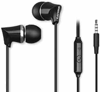 (Renewed) PHILIPS Audio TAE1136 Wired In Ear Earphones with Mic (Black)