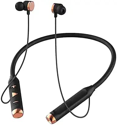 Wireless Neckband for One Plus 2 Bluetooth Headphone with Mic Noise Isolating Stereo Sweatproof Professional Bluetooth 5.1 Hi-Fi Gaming Sound Hands-Free Calling H17 NS6 - 60 Hour Genuine Playtime, Black