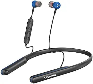 Techfire wi-700 Wireless Bluetooth V5.0, 90 Hours Playback Time, IPX5 Sweat and Water Resistance, in-Built mic and Voice Assistant(Active Blue)