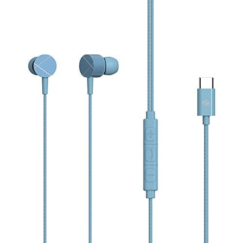 Zebronics Zeb Buds C2 in Ear Type C Wired Earphones with Mic, Braided 1.2 Metre Cable, Metallic Design, 10mm Drivers, in Line