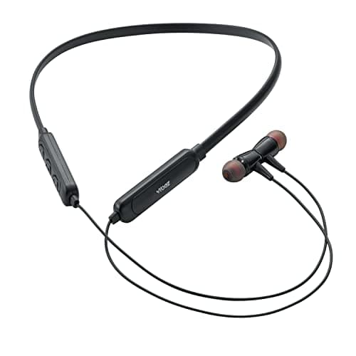 Vibez by Lifelong Wireless Neckband Earphones with Extra Bass|Bluetooth Earphones with 12 hrs Playtime, Bluetooth v5.1, IPX4 Water Resistant, 10 mm Dynamic Drivers | (VBNB01 Rodeo ,1 Year Warranty, Black)