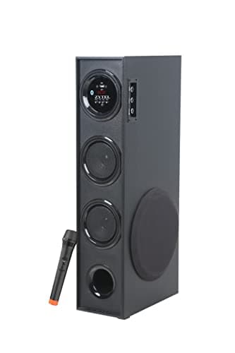 Zytel Tower Speaker (8" Woofer) | Bluetooth Supporting Tower Speaker | USB, AUX, LCD Display, Built-in FM. 80 W Bluetooth Tower Speaker with Free Wireless mic