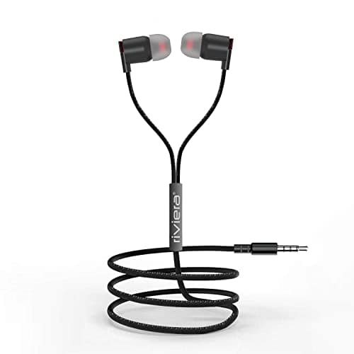 Riviera IPL-01 in Ear Earphones with Rich Bass and Surround Sound, Wired Earphones, Microphone, Clear Music-(Black)