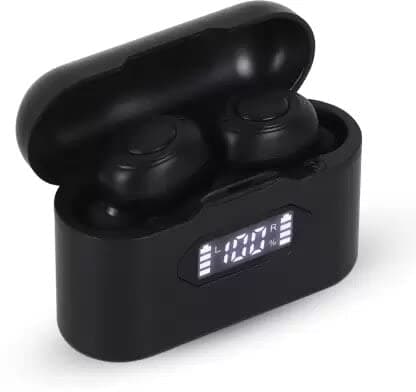 TECHXR Bluetooth T-37 Wireless Earbuds with Charger Bank Bluetooth Headset (Black, in The Ear)