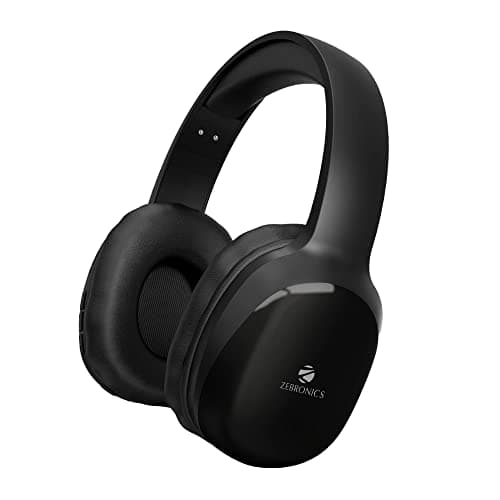 (Renewed) Zebronics Zeb-Thunder PRO On-Ear Wireless Headphone with BTv5.0, Up to 21 Hours Playback, 40mm Drivers with Deep Bass, Wired Mode, USB-C Type Charging(Black)