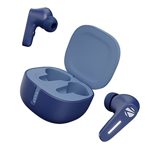 Zebronics Sound Bomb 7 Bluetooth TWS in Ear Earbuds with 40H Playtime, ENC Mic, Rapid Charge, Upto 50ms Gaming Mode, Flash Connect, Voice Assistant, Smooth Touch Control, BT v5.2, Type C (Blue)