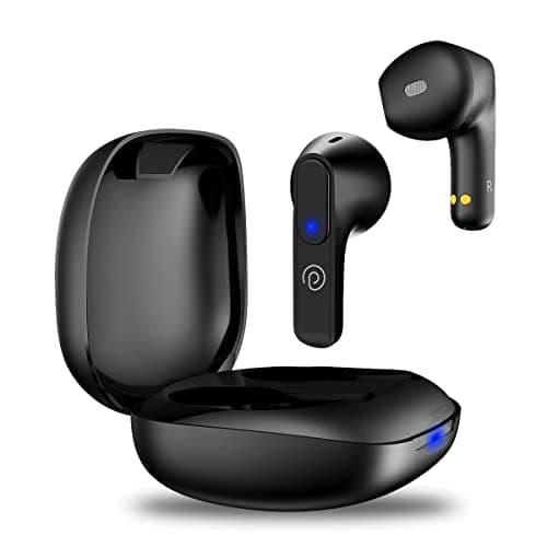 PTron Newly Launched Basspods P251 Bluetooth V5.1 Wireless Earphones, 13mm Drivers, Stereo Sound & Stereo Calls, 28Hrs Playtime, Touch Control TWS Earbuds, Voice Assist & IPX4 Water Resistant (Black)