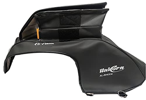 Al Ameen Honda Unicorn Tank Cover Black Colour / 3 Zipped Compartment / 12cm Expandable Compartment with Velcro/Honda Unicorn Logo