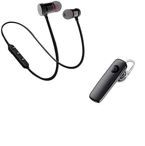 TYROCX Mini K1 Wireless Earphone with Wireless Magnetic Headset Easy to Use for Calling, Running, Exercising, Jogging, Motarcycling Etc.(Combo Offer) Black