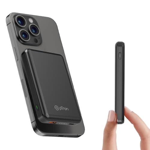pTron Dynamo Flash 10000mAh Slim Magnetic Power Bank, 22.5W USB Fast Charging, 15W Wireless Charging, 20W PD/Type C Fast Charging, 3 Outputs, USB Type...