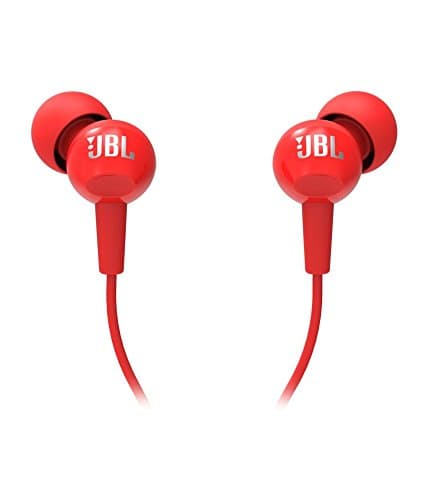(Renewed) JBL C100Si Wired Headphone with Mic (Red)