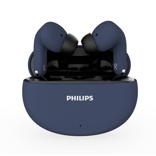 Philips TAT1269 Bluetooth Truly Wireless in Ear Earbuds with mic, 13mm Drivers, Bluetooth 5.4, 40H Playtime, IPX5, Fast Charging, Touch Controls, Voic...