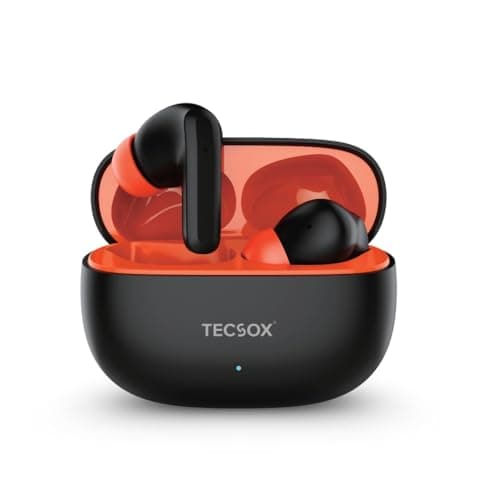 Wave Bluetooth Wireless Earbuds, Deep Bass with 10mm Drivers, IPX4 Water-Resistant, Black/Blue, 40Hr Battery Life (Black)