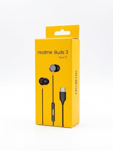 [Original] Real me Buds 3 Type-C Wired Earphones - Heavy Bass In-Ear Headphones with HD Mic for Real me GT Neo 6, 12x, 11 Pro+, Narzo 60 - Tangle-Free...