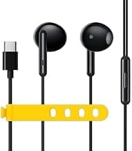 Original USB Type-C Wired Earphones Compatible with Realme Buds Classic, Half in-Ear Headphones with Microphone, Clear Sou...