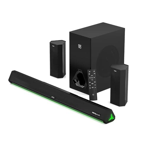 GOVO GOSURROUND 970 | 525W Soundbar, 5.1 Channel Home Theatre with Dolby Audio, 6.5" subwoofer, Opt, AUX, USB & Bluetooth, 5 Equalizer Modes, Stylish ...