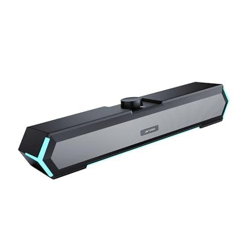 Ant Esports GS365SB Mini Soundbar Wired PC Speaker,USB Powered 3.5MM 10W Dual HiFi Stereo, LED Lighting Speakers with Surge Clear Sound for Desktop,La...