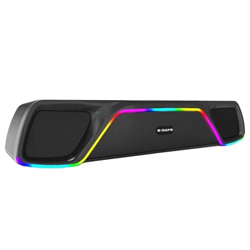 E GATE C207 |18Watt Bluetooth Soundbar, 52mm Driver, 2.0 Channel, Ambient RGB Light, Upto 18 Hrs* Backup from 2000 mAH Battery, Hands Free Call, TWS, ...