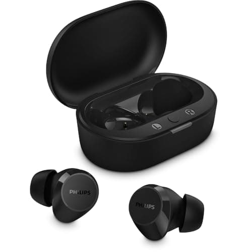 PHILIPS TAT1209BK/00 True Wireless Earbuds, in-Ear Active Noise Cancelling Bluetooth v5.3 Earphones with Mic, 18H Playback Time, Shank Shape, IPX4, To...