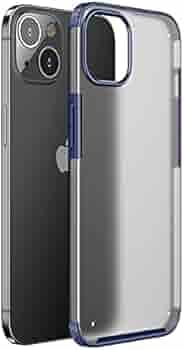 Golden Sand for Apple iPhone 13 Cover - Rugged Frosted Semi Transparent PC Shock Proof Slim Back Case for Apple iPhone 13, Blue