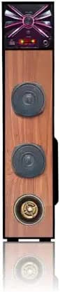 MINTRONICS® RYTHAM pro 65W Bluetooth 4.0 Tower Speaker Aux,BT,SD Card Support with Remote Controller 5'25 inch Suboofer 3" inch Double Speaker Speacial Wired Microphone supportable (Brown)