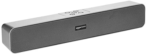 (Renewed) AmazonBasics Bluetooth Speaker 5.0 Soundbar with 16W RMS, 2000mAh Battery, Upto 19 Hrs Playtime Aux/USB Port (Grey)