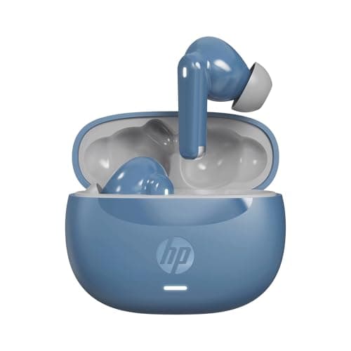 HP H150 Wireless Earbuds, Compatible with Tablets, Smartphones, PCs and Other Devices with Bluetooth,Noise-Reduction,Water Resistant Design,Blue,0.036...
