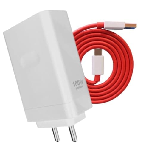 Original 100W SuperVOOC Charger & USB-C Cable Compatible with One Plus 7, 8, 9, 10, 11, 12, 13 Series and Nord Series Fast & Reliable Power Adapter Set