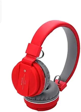 Sanganer india SH12 Wireless Bluetooth Over-ear Headphone for Mobile with Mic with FM and SD Card Slot with Music and Calling Controls (Red)