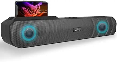 UBON Bluetooth Speaker Aladeen Series 2.0 SP-8070 Wireless Speaker with Heavy Bass & High Stereo Sound, TWS Function, Inbuilt Mobile Stand, RGB Lights, Support Calling, Up to 6H Playtime (Grey)