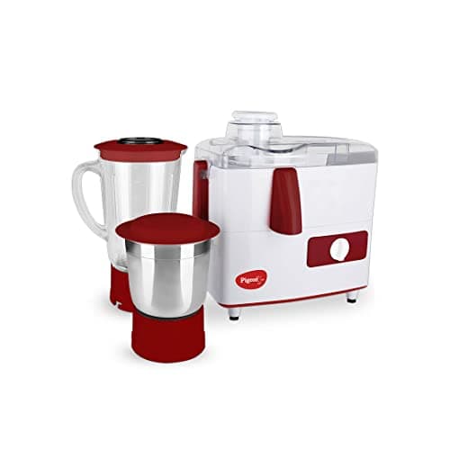 Pigeon Tornado 500 W Juicer Mixer Grinder with 2 Jars for Juicing, Dry & Wet Grinding and Chutney Making - White