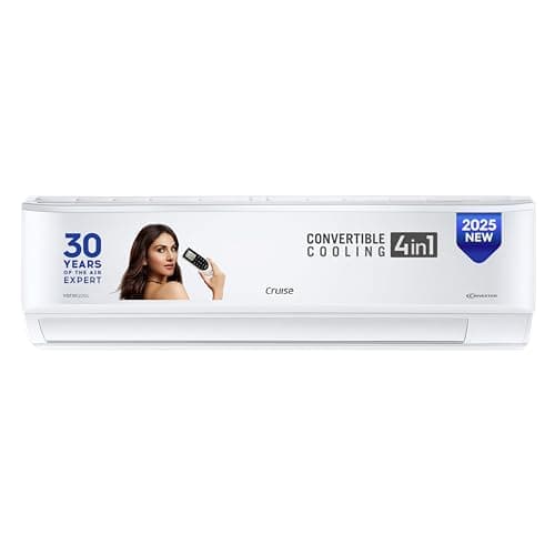 Cruise 1 Ton 3 Star Inverter Split AC with 7-Stage Air Filtration (100% Copper, Convertible 4-in-1, PM 2.5 Filter, 2022 Model, CWCVBH-VQ1W123, White)