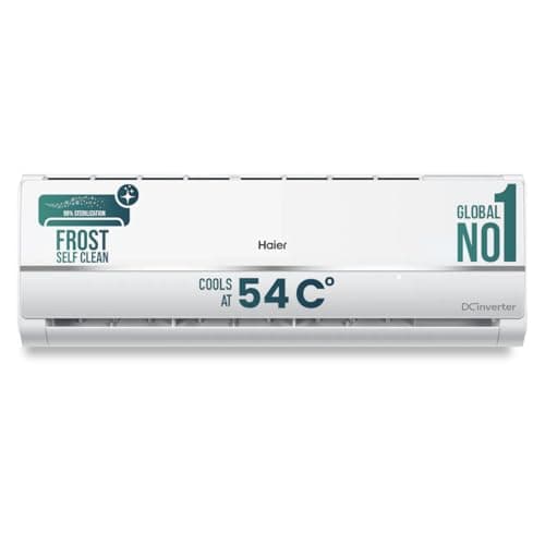 Haier 1 Ton 3 Star Twin Inverter Split AC (Copper, 7 in 1 Convertible, Frost Self Clean, HD Filter, Cools at 54C, Long Air Throw - HSU11V-TMS3BN-INV, ...