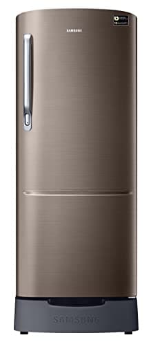 Samsung 223L 3 Star Inverter Direct-Cool Single Door Refrigerator (RR24C2823DX/NL,Luxe Brown) Base Stand Drawer 2023 Model