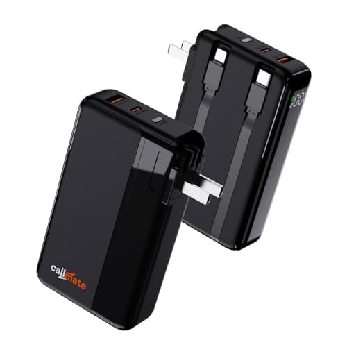 CALLMATE Unicharge 23W PD Fast Charging 10000mAh Power Bank with Inbuilt Charger, Dual Output Port (USB-A & USB-C PD), & Inbuilt Cable (Light-ning & T...