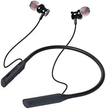 Wireless Bluetooth Headphones Earphone For Xiaomi Mi Note Pro Neckband Earphone Bluetooth 5.0 Wireless Headphones with Hi-Fi Stereo Sound, 12Hrs Playtime, Lightweight Ergonomic Neckband, Sweat-Resistant Magnetic EarbudsBluetooth Neckband with Vibration Alert for Calls, in-Ear Wireless Earphones with 12 Hour Battery Life, Fast Charging & in-Built Mic, IPX5 Sweatproof Headphones QX 5:(Black)