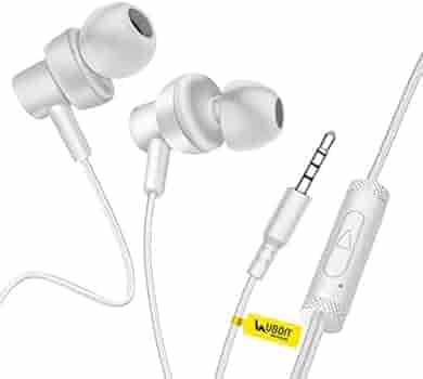 UBON Earphones UB 720 Universal Perfume Earphone with mic Wired Hi-Resolution Audio Deep Bass Headphones Ergonomic Sweatproof Earbuds for All Smartphones Dynamic 10mm Driver, (White)