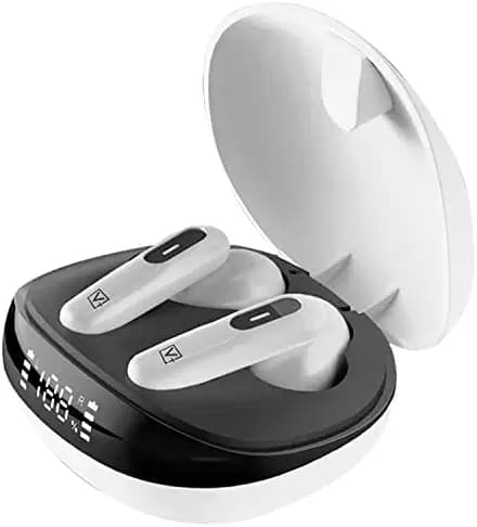 Varni Airgo 4 True Wireless Earbuds | Noise Cancellation| Bluetooth V5.0 | Premium Desing | Digital Display | 18hrs Playtime | Case Battery 350 mAh | IPX5 Water Resistant (White)