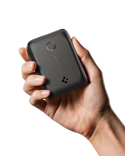 Spigen ArcPack 10000mAh Power Bank,30.0W Fast Charging, 1 USB-C Port, 1 USB-A Port - (ABS + PC | Black)