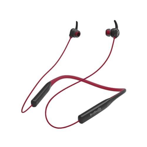 Probuds Wave 921 (Red) Dual-Tone Noise Cancellation Bluetooth Neckband with 50ms Low Latency Gaming, 10mm Drivers, Bass Boost, ENC Calls, 40Hrs Playtime, Fast Charging, IPX6, Dash Switch, Dual Pairing