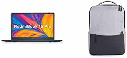 Redmi Book Pro Intel Core i5 11th Gen H Series 15.6-inch(39.62 cms) (8GB/512 GB SSD/Windows 10 Home) (Charcoal Gray, 1.8 kg, MS Office) with Mi Waterproof 21L Business Casual Laptop Backpack(Grey)