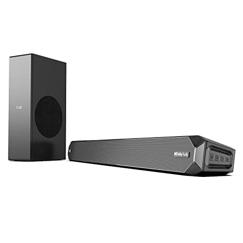 (Renewed) boAt Aavante Bar 1200D Soundbar with Dolby Audio, 100W RMS Signature Sound, 2.1 Channel with Wired Subwoofer, Entertainment EQs, Multi-Connectivity & Master Remote Control(Black)