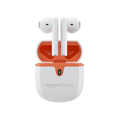 amazon basics True Wireless in-Ear Earbuds with Mic, Touch Control, IPX5 Water-Resistance, Bluetooth 5.3, Up to 36 Hours Play Time, Voice Assistance a...