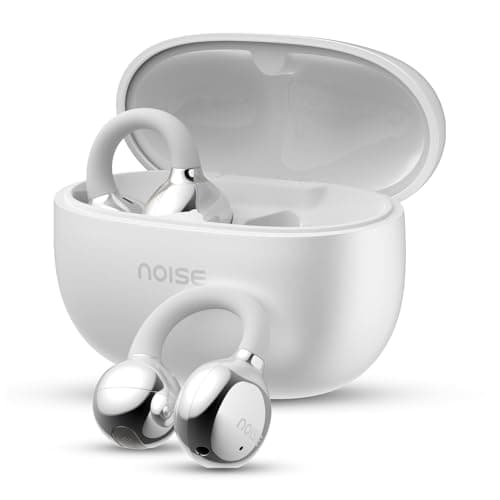 Noise Newly Launched Air Clips Wireless Open Ear Earbuds with Chrome Finish, AirWave Technology,Up-to 40H Playtime, Dual Device Pairing, Quad Mic with...
