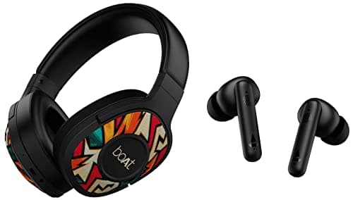 boAt Rockerz 550 Bluetooth Wireless Over Ear Headphones (Black Symphony) & Airdopes 141 True Wireless Earbuds with 42H Playtime, Beast™ Mode for Gaming, Smooth Touch Controls(Bold Black)